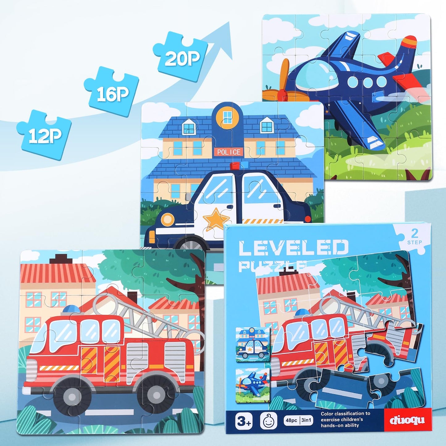 Magnetic Puzzles For Kids Ages 3-5, 3 In 1 Vehicle Toddlers Magnet Jigsaw Puzzle Book, Kids Travel Road Trip Puzzle Toys For Boys And Girls Ages 4-8 (Vehicle(12-16-20))