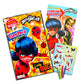 Miraculous Ladybug Activity Set - 5 Piece Bundle with Coloring Books, Stickers & More - Multicolor/Paper