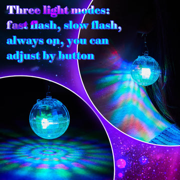 Henoyso 4 Pairs Light Up Disco Ball Earrings Led Light Earrings 60S 70S Earrings For Women Girls Bachelorette Party Dance Party