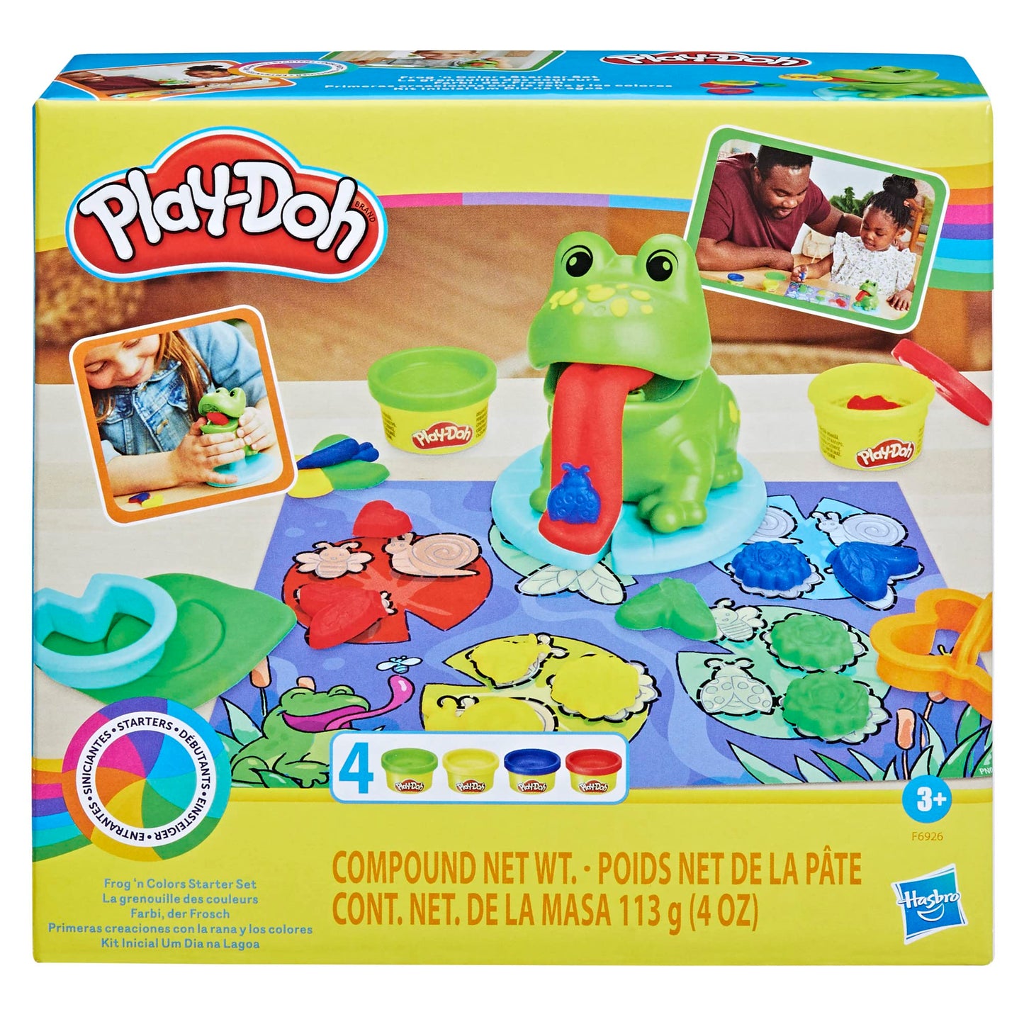 Play-Doh Frog n Colors Starter Set with Playmat, Preschool Toys for 3 Year Old Girls & Boys & Up, Preschool Crafts Frog Toy & 4