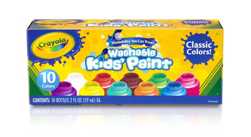 Crayola Washable Kid'S Paint, Assorted Colors, Pack Of 10