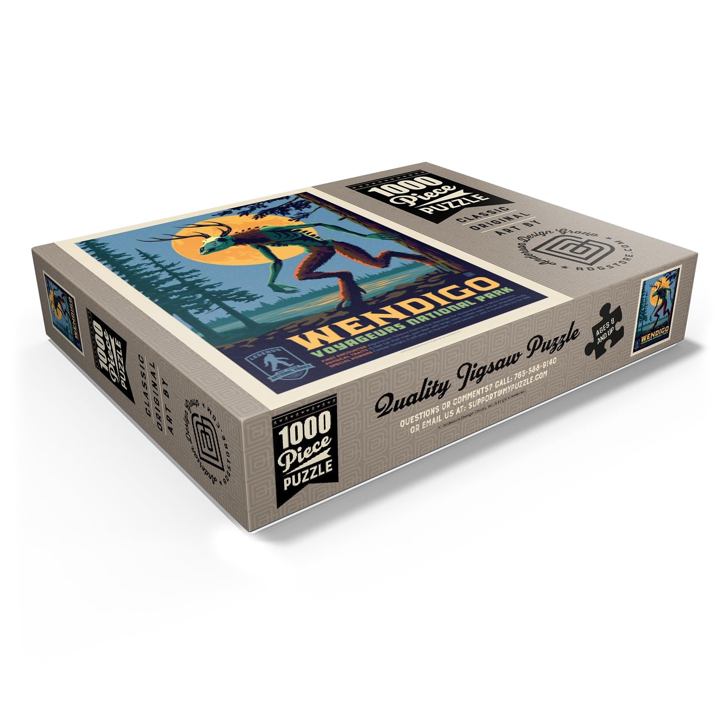 Mypuzzle Legends Of The National Parks: Voyageurs' The Wendigo, Vintage Poster - Premium 1000 Piece Jigsaw Puzzle For Adults