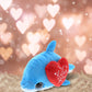 Dollibu I Love You Valentine Plush Big Eye Blue Dolphin - Cute Stuffed Animal With Red Heart And Name Personalization Gift For Valentines Day, Birthday, Anniversary, Romantic Date - 6 Inches