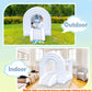 Hapyboucy Magic Rainbow Bounce House, White Bounce House With Slide, Blower Included, Kids Bouncy Castle Indoor Outdoor, 8 Ft L