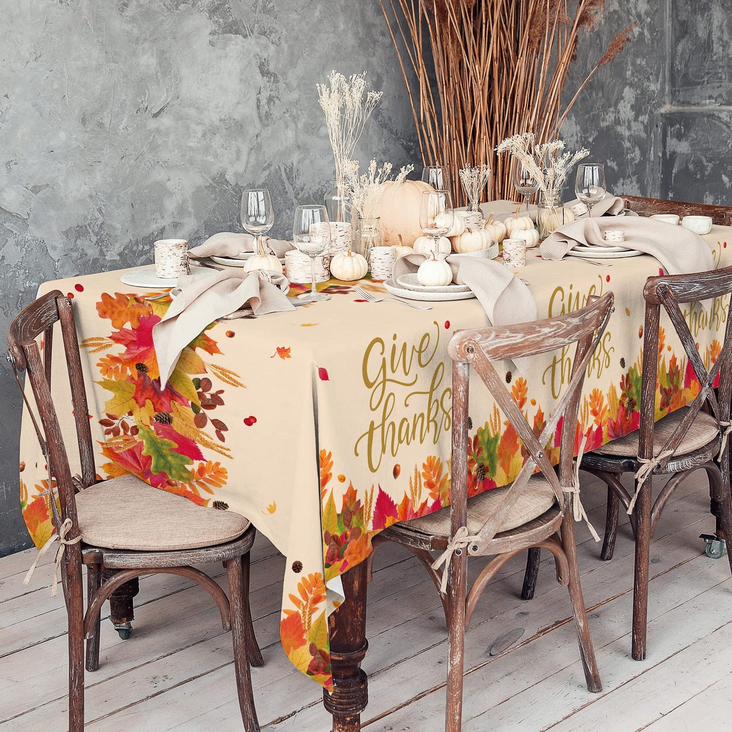 Gatherfun Fall Thanksgiving Party Supplies, Disposable Tablecloth, Plastic Table Cover for Autumn Party Decorations and Thanksgi