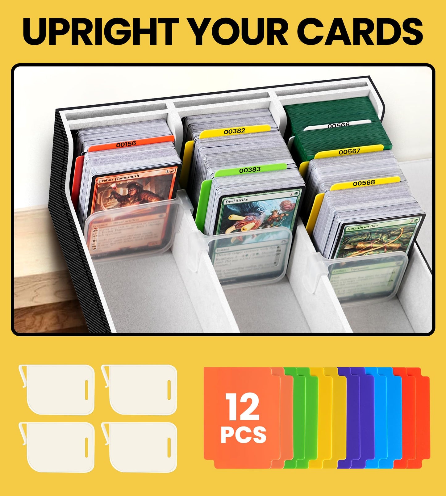Newloop 6-Window Display Trading Cards Storage Box 2400+ Tcg Commander Deck Case With 6 Card Holders For Magic The Gathering Ptc