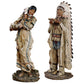 Touch of Class Native American Figurines Set of 2 - Multi Earth Tones Resin Decor for Living Room, Office Desk - Tribal Chief & Woman