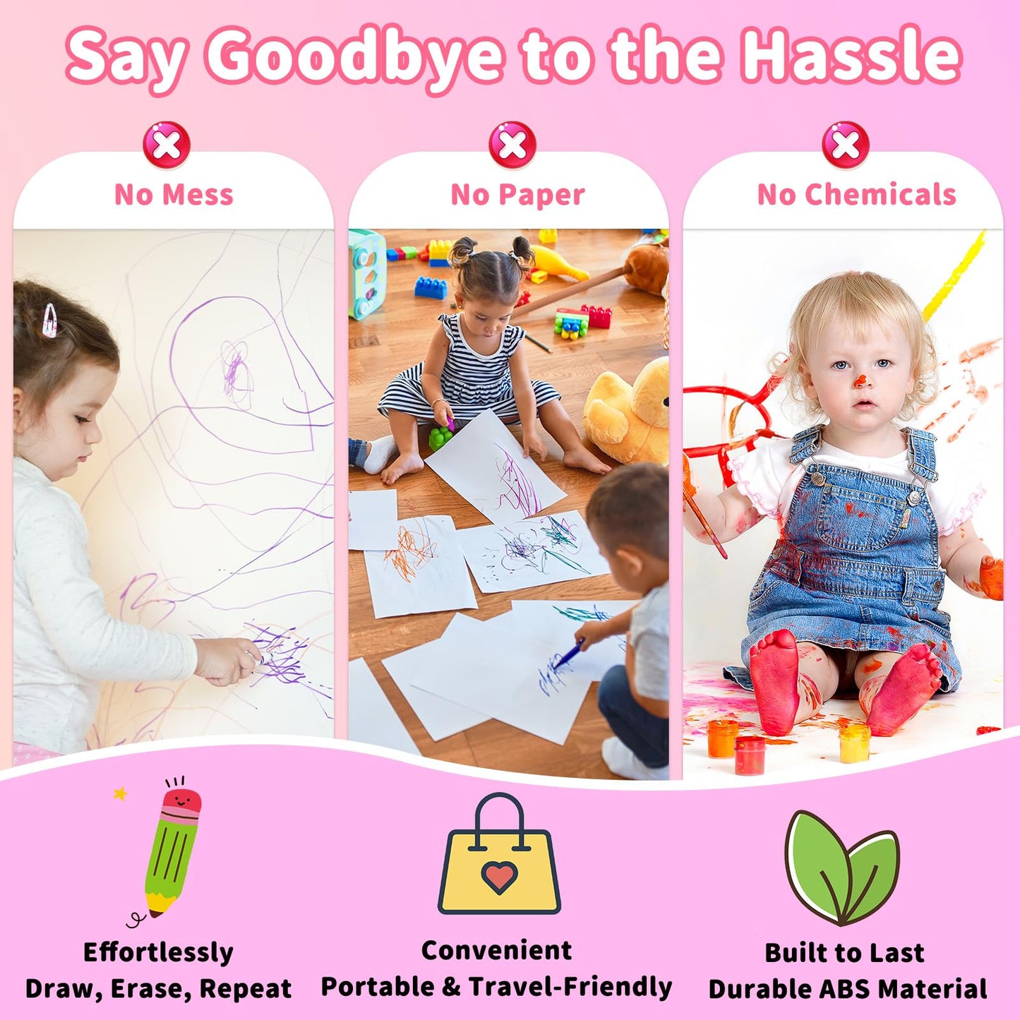 Toddler Toys Magnetic Board,Magentic Drawing Doodle Board for Toddlers,Etch Travel Size Writing Painting Sketch Kids Toys for 3