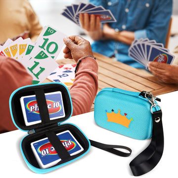 Meetikar Travel Card Games Case Compatible With Enterprises Five Crowns Card Games Set, Hard Carrying Card Case For Uno And Phas