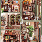CUTEBEE DIY Book Nook Kit  Miniature House Kits for mature-themed and Teens  DIY Miniature Book Nook kit with Sensor Led Light  Gifts for Lovers and Family (Gallery Bookstore)