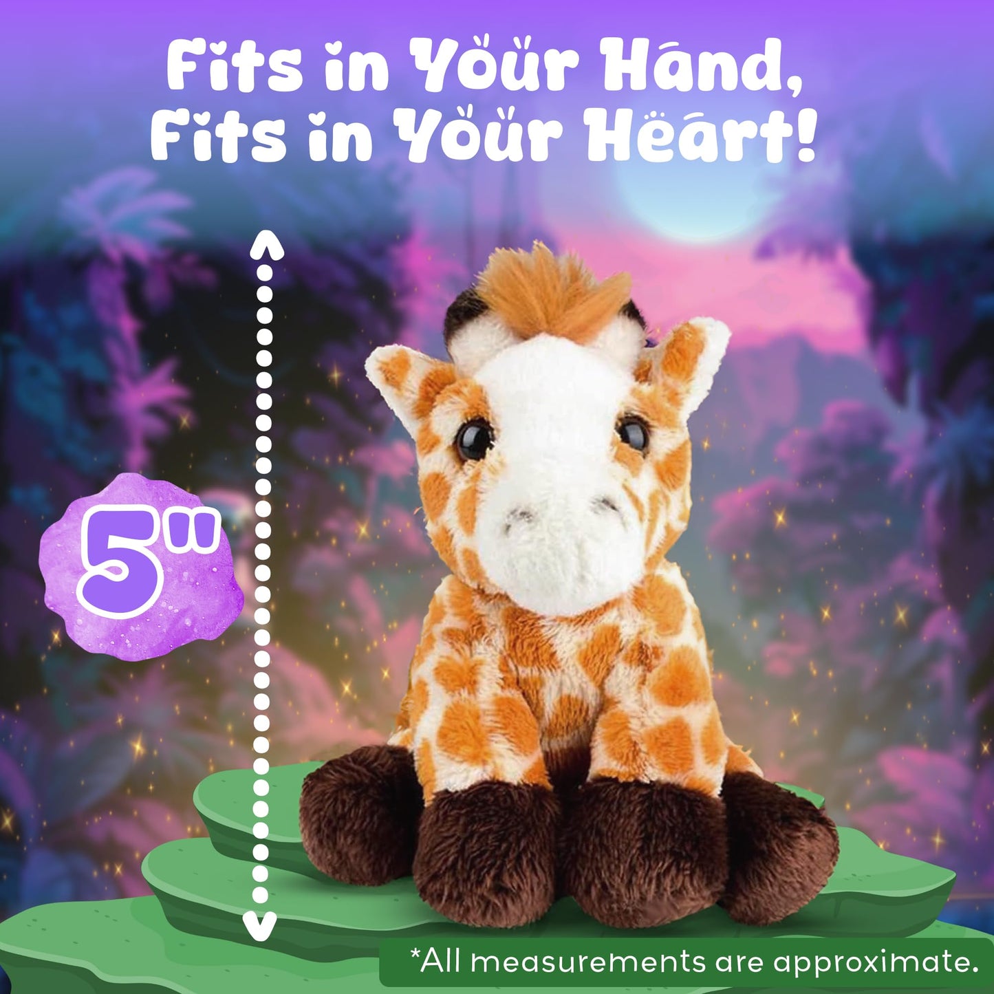 Forest & Twelfth 5'' Stuffed Giraffe, Soft Plush Toy, Cute Stuffed Animal For Boys And Girls, Realistic Looking Small Stuffed An