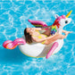 Intex Durable Premium Raft Grade Vinyl Unicorn Inflatable Ride On Pool Float With 2 Heavy Duty Handles And Repair Patch, Multicolor