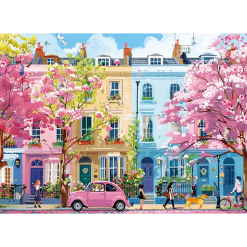 500 Pieces Jigsaw Puzzles For Adults, Beautiful Spring Street Puzzle For Adults Children Elderly, Recycled Paper Puzzle 500 Piec