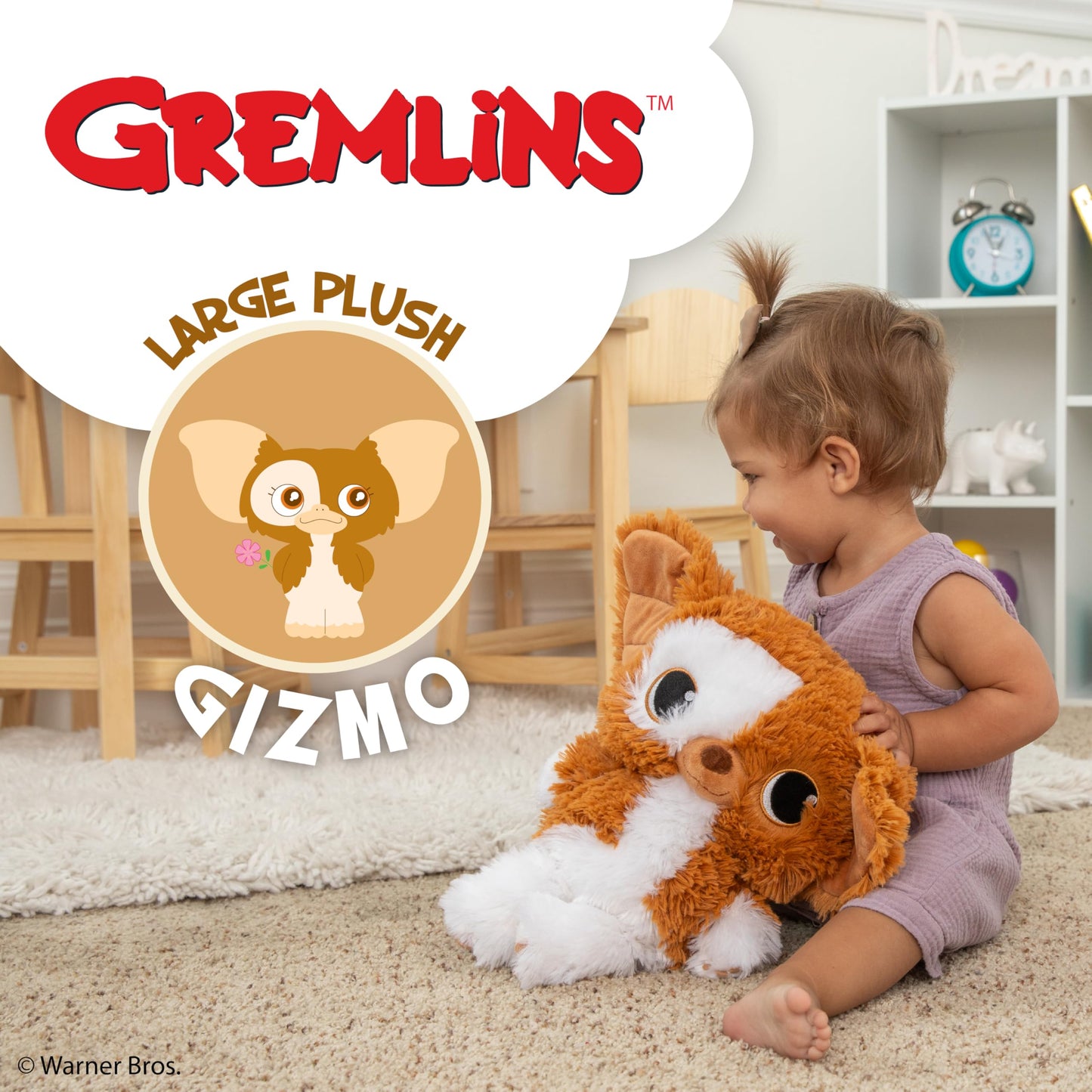 KIDS PREFERRED Gizmo Plush Stuffed Animal, Crinkle Sound, 12 Inches, Multicolor, Model 73950-A