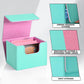 Zlca Card Deck Box For Trading Cards, Mtg Commander Deck Box Holds 120+ Single Sleeved Cards, Leather Magnetic Card Storage Box Fits For Tcg Ccg Magic Cards (Turquois& Pink)
