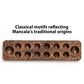 Yellow Mountain Imports Mancala Set - 17.3-Inch Solid Wood Board, Quartz Pebble Pieces, Large, Brown