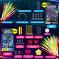 Lewtemi 8 Set Halloween Glow Stick Figure Costume, 920 Pcs Light up Stick Figure Costume, Glow in the Dark Outfits, Eyeglasses,