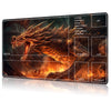 for MTG Card Playmat with Zone Game Play Mat for MTG TCG 24 x 14 inches Non-Slip Play Mat for Commander Board RPG CCG Game TCG Other Card Games/Mouse Pad-Angry Firedragon