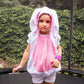 Kids Rabbit Costume Fuzzy Hooded Vest Animal Costume Cute Little Bunny Easter Outfit For Boys Girls (White, 3-4 Years)