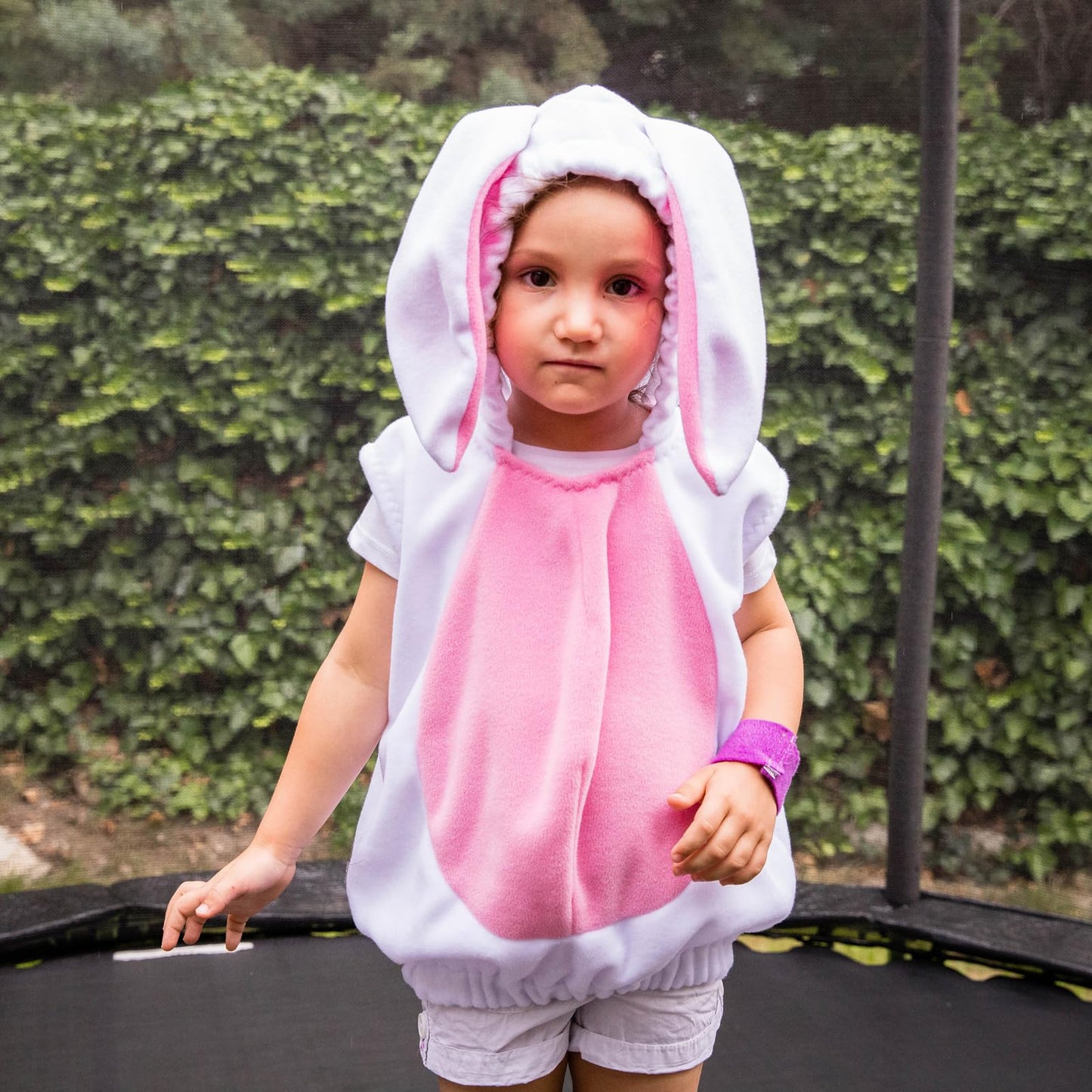 Kids Rabbit Costume Fuzzy Hooded Vest Animal Costume Cute Little Bunny Easter Outfit For Boys Girls (White, 3-4 Years)