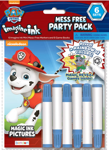 Bendon Nickelodeon PAW Patrol Imagine Ink Coloring Book 6-Pack Party Supplies 30223-TG