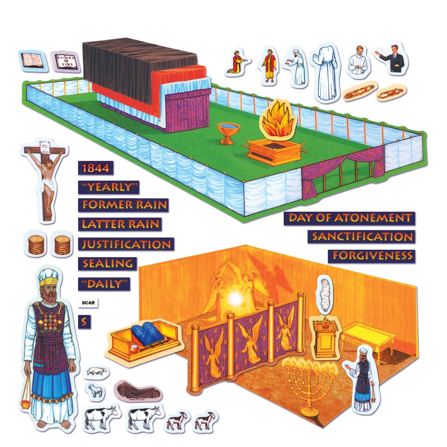 Little Folk Visuals Tabernacle Precut Flannel/Felt Board Figures, 32 Pieces Set