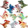 Wettarn 10 Pieces Dinosaur Hand Puppets 11.8 Inch Plush Stuffed Animals with Open Movable Mouth, Stuffed Animal Puppets Interact