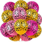Gejoy 36 Pcs Cheetah Balloons Leopard Print Balloons Spots Latex Leopard Jungle Animal Decorations for Cheetah Zoo Theme Birthda