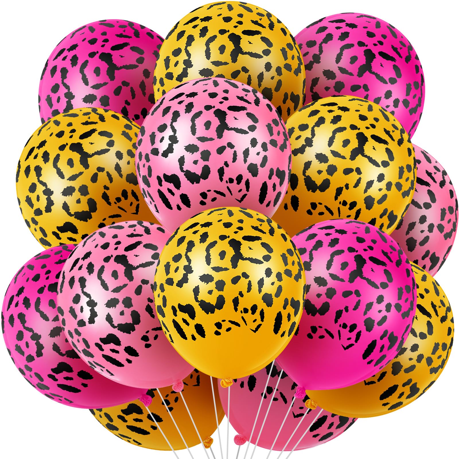 Gejoy 36 Pcs Cheetah Balloons Leopard Print Balloons Spots Latex Leopard Jungle Animal Decorations for Cheetah Zoo Theme Birthda
