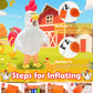 Camlinbo Halloween White Rooster Inflatable Costume  Funny Chicken Wearing Sunglasses Full Body Blow Up Costumes for Kids Boys Girls  Visible Face Halloween Inflatable Costume for Cosplay Party