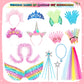 Limiroler Princess Dress Up Clothes For Little Girls Princess Role Play Costume Gift Set 25 Pcs Pretend Toys Kit For Toddlers Girls Aged 3-6 Years Old