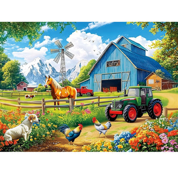 300 Pieces Puzzles for mature-themeds Farm Animals Puzzles for mature-themeds Large Piece Puzzle for Seniors Fun Horse Jigsaw Puzzles Puzzle for Kids Ages 8-10 Challenging Family Game Holiday Party Gift 20.5 x 15 in