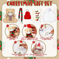Poen 24 Set Christmas Gift 4 Inch Mini Christmas Stuffed Plush Bear With Santa Hat Scarf Christmas Cards Organza Bags Xmas Stuff