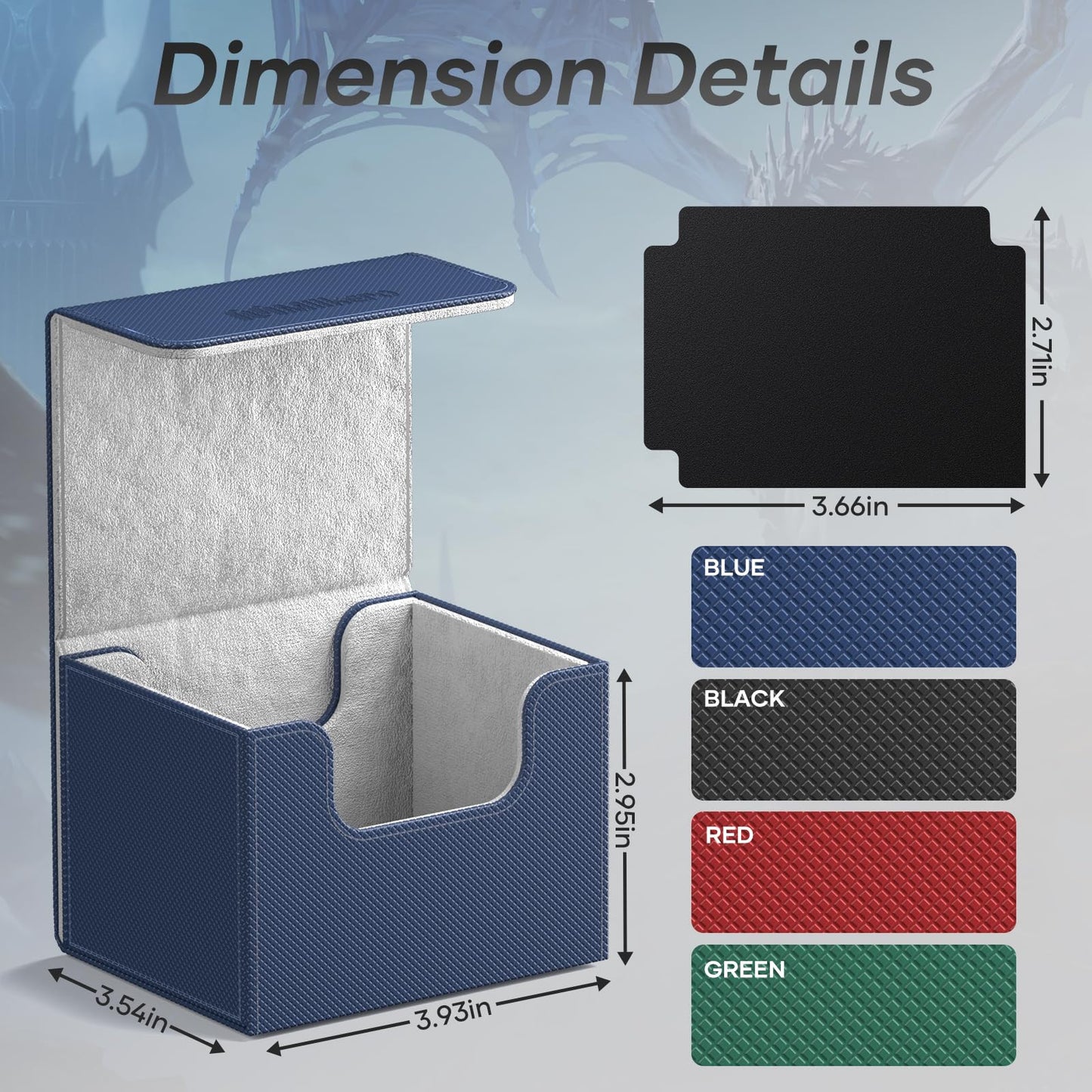 Mlikero Card Deck Box, Commander Deck Box Holds 100+ Double-Sleeved Cards with Divider, Leather Magnetic Closure Card Box Fit fo