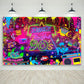 Mocsicka 90s Party Decorations Back to 90s Banner 90s Backdrop Hip Hop Graffiti Background 1990s Party Decorations Backdrop f