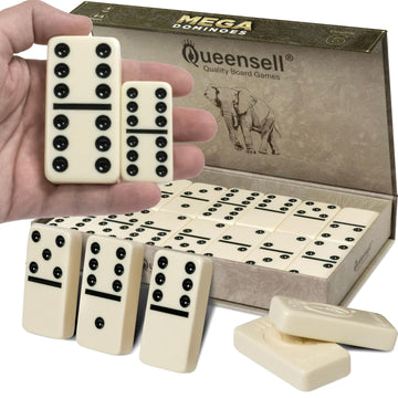 Mega Large 3' Dominoes Set For Adults And Kids – Dominoes Double 6 Classic Board Games – Double Six Dominoes Set With 28 Tiles And Gift Case, Juegos De Mesa (Mega)