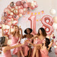 18Th Birthday Decorations For Girls,Rose Gold 18Th Birthday Balloon Arch Garland Kit With Happy 18Th Birthday Number 18 Foil Bal