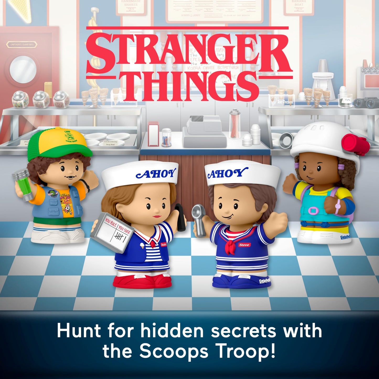 Little People Collector Stranger Things: Scoops Troop Special Edition Figure Set for Adults & Fans in a Display Gift Package
