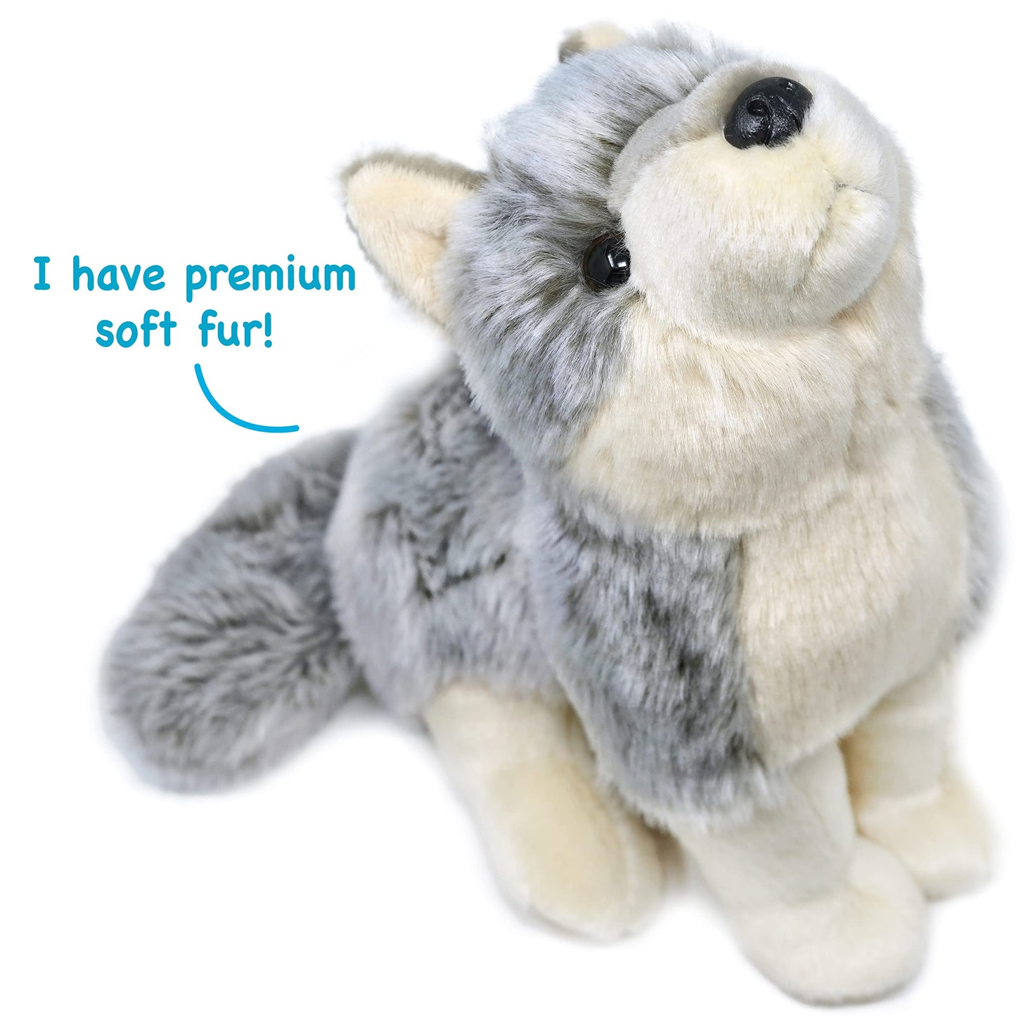 VIAHART Wolcott The Wolf | 11 Inch Stuffed Animal Plush | by Tiger Tale Toys