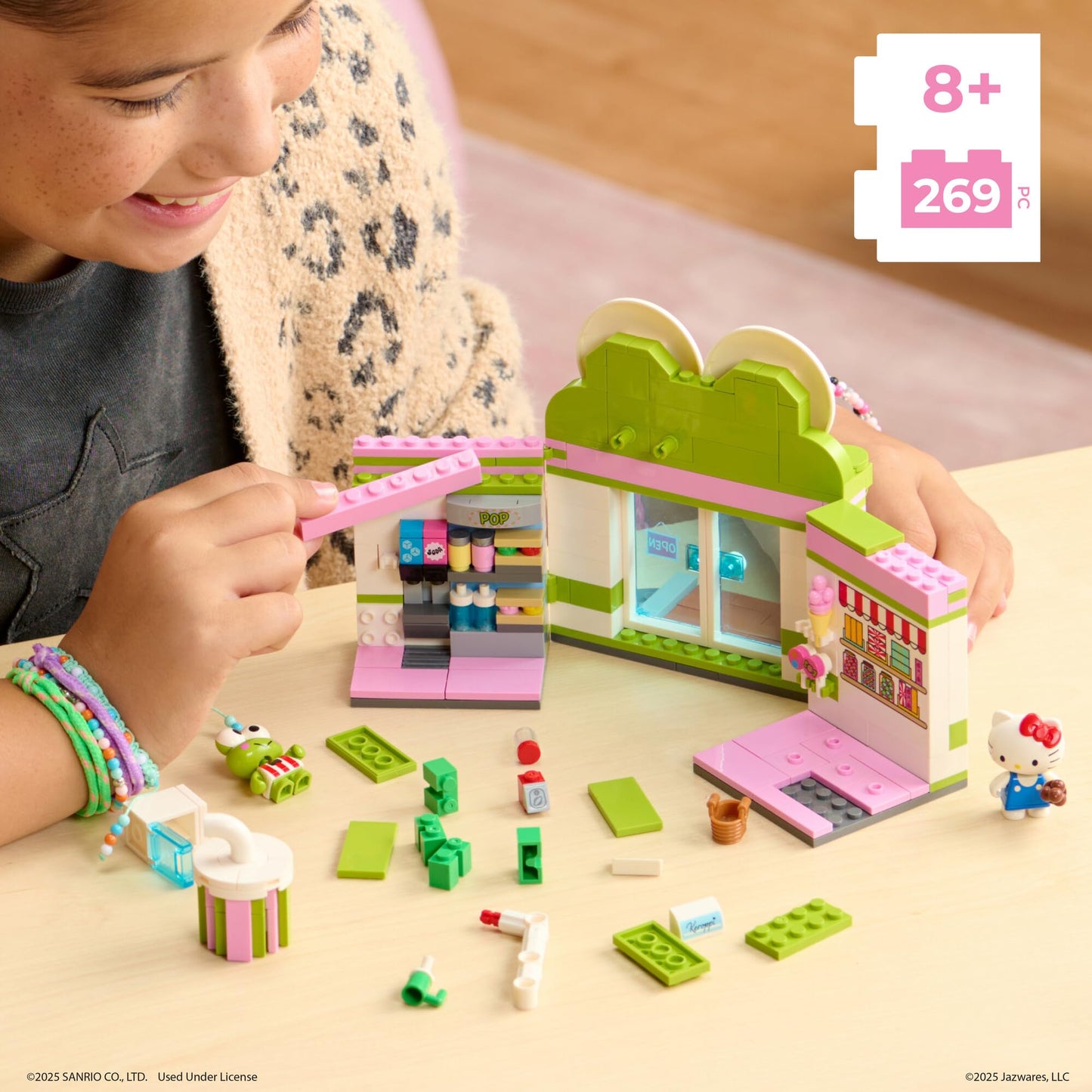 Bldr Hello Kitty And Friends Keroppi Mart Building Set With Hello Kitty And Keroppi Minifigures - Gift For Kids, Girls, Sanrio,