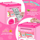 Pink Piggy Bank For Kids With Password Code Lock And Auto Grab Bill Slot, Philaeec Real Money Cash Coin Can Saving Box Electroni
