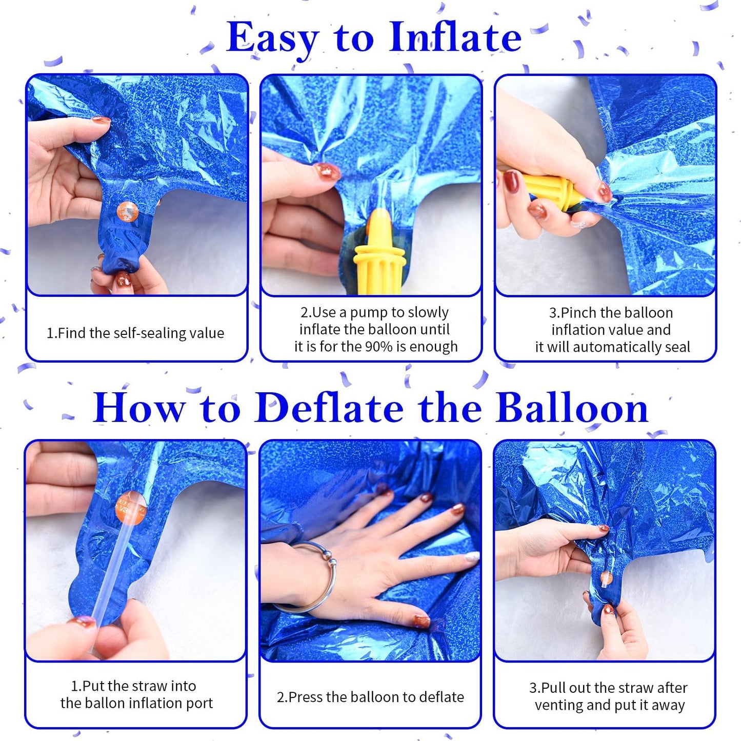 Number 50 Balloon 40 Inch, Navy Blue Big Number Balloon, Giant Foil 50 Balloons Numbers, Helium Birthday Balloons Number For Wom