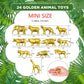 Deekin 24 Pcs Gold Plastic Animal Figurines Toys Zoo Safari Animal Figures Safari Animals Figurines Decor Mini Jungle Animal Cak