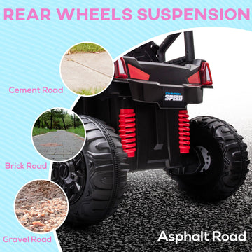 Aosom 12V Kids Utv, Battery Powered Electric Ride On Car With Music, Lights, Mp3/Usb, Suspension System & Remote Control, Toy Vehicle For Boys And Girls, Pink
