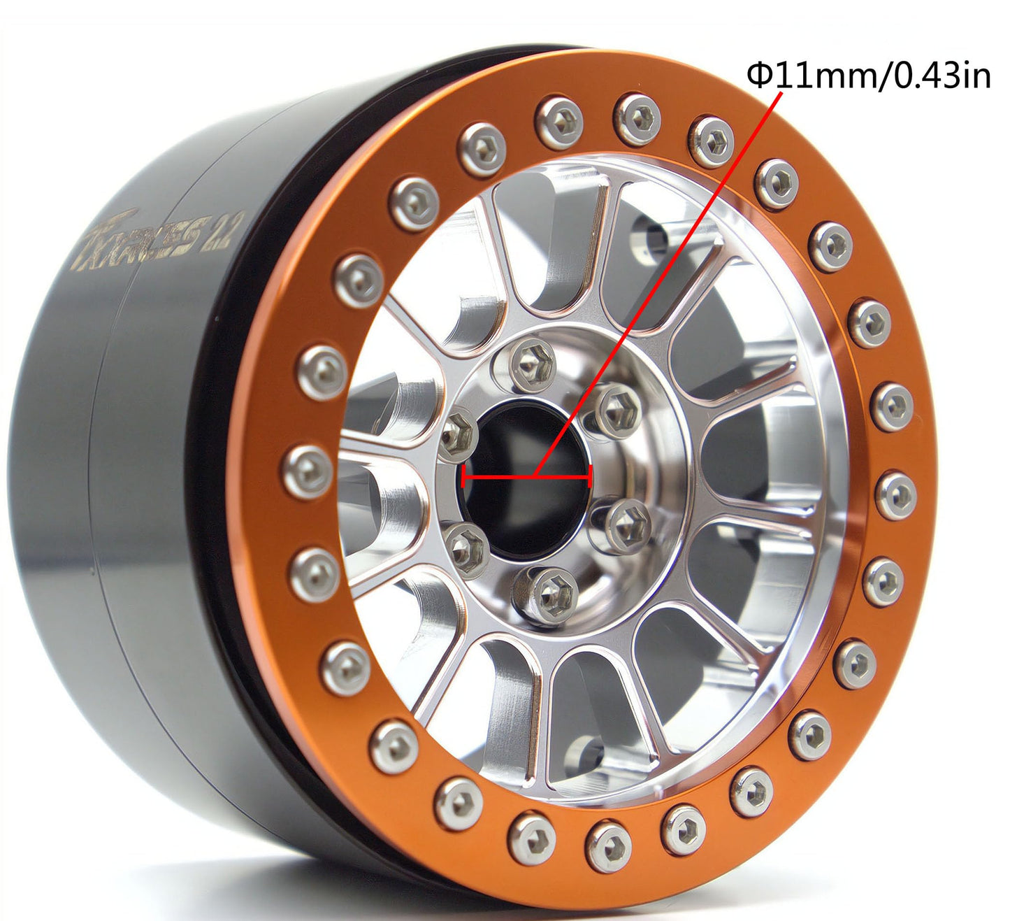 Txxrcss 200G Super Heavy Duty Rc 2.2 Beadlock Wheels 1/10 Crawler Upgrade Rc Wheel 4Pcs Rims Hub For Axial Scx10 Trx4M (Silver O