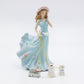 Cosmos Gifts Fine Porcelain Lady Walking Dogs, Blue, Size:5' X 4' X 7 7/8' H