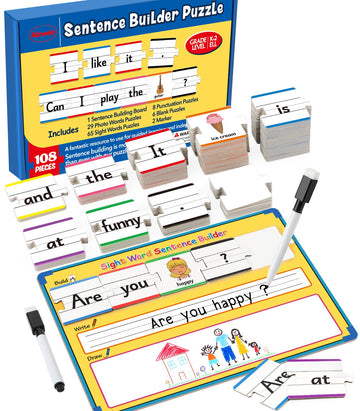 Aizweb Sentence Building,Sight Word Games For Kindergarten 1St 2Nd Grade Classroom Must Haves,Montessori Phonics Reading Learning Games,Speech Therapy Special Education Manipulative Toy For Teacher
