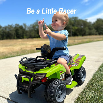 Hikiddo Kids Atv 4 Wheeler, 6V Ride-On Toy For Toddlers 1-3 Boys & Girls With Music, Forward & Reverse - Green