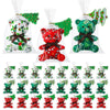 Poen 27 Pack Christmas Mini Plush Bears with Tree Cards Set - Red, Green, White Stuffed Animals for Classroom, School Kids Excha