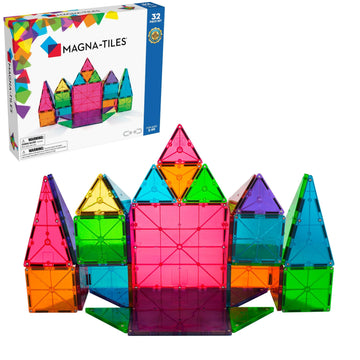 Magna-Tiles Classic 32-Piece Magnetic Construction Set, The Original Magnetic Building Brand